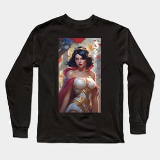 Beautiful Fairy Tale Princess in White and Gold Long Sleeve T-Shirt